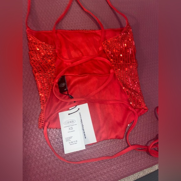 NWT sparkly red crop top super cute - Picture 9 of 11